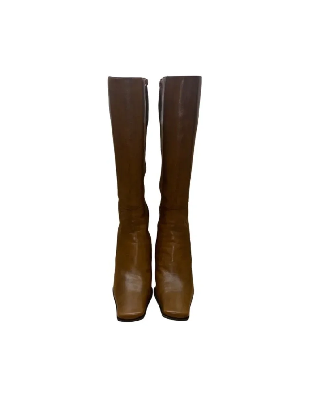 Nine West Women’s Brown Leather Square Toe Knee-High D-Quivera  Boots Size 6.5M